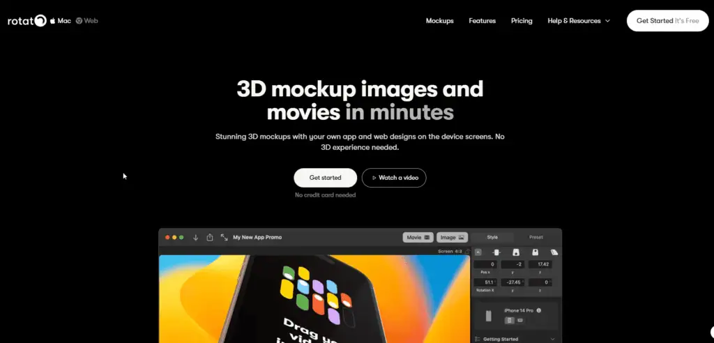 Rotato 3D mockup generator