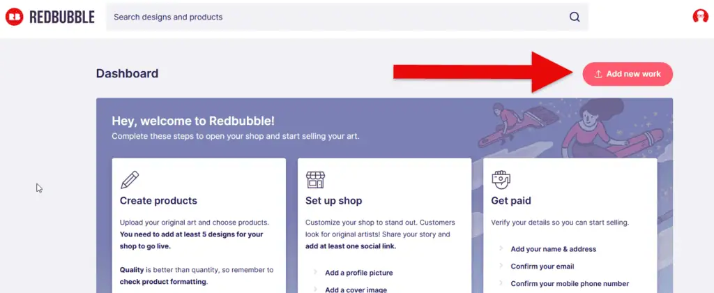Select ‘Add New Work.’