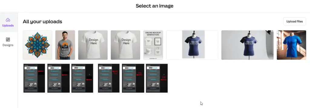 Upload your design and store it in Canva’s default library