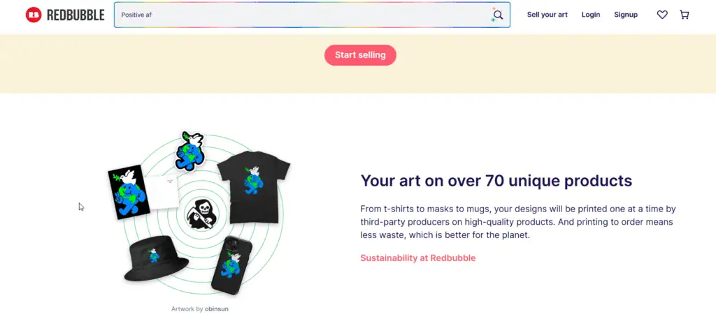 Redbubble artwork store