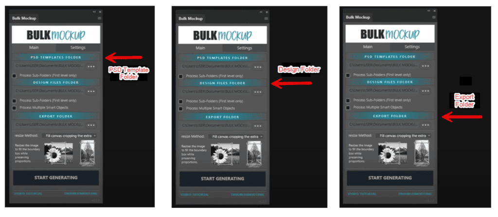 Select folders in plugin