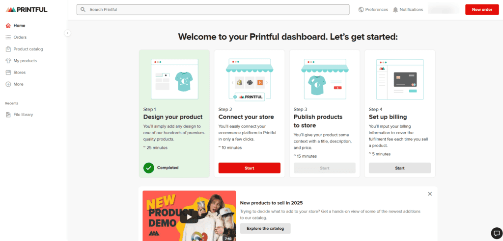 Printful official website
