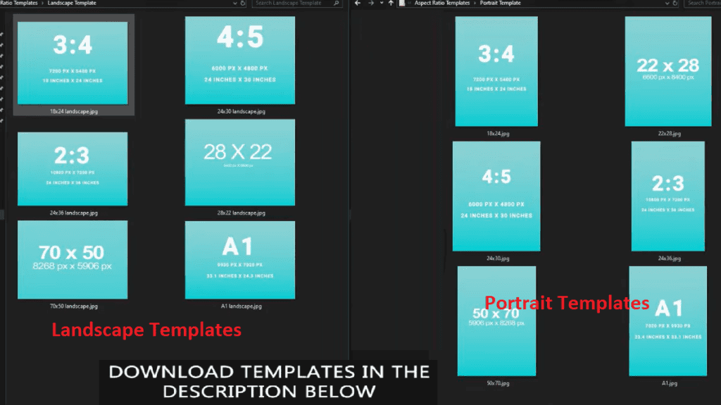 Download free aspect ratio PSD templates
