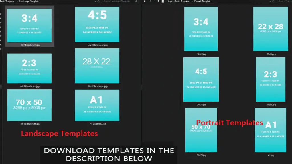 Download free aspect ratio PSD templates