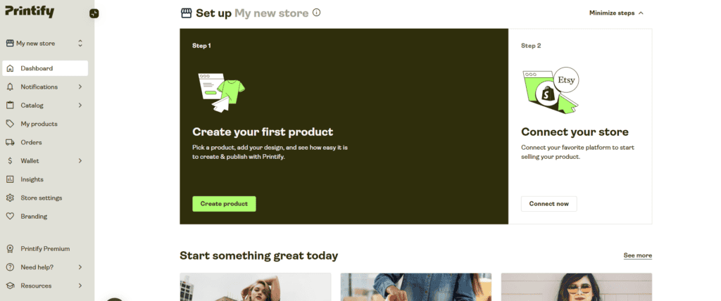 Printify account setting