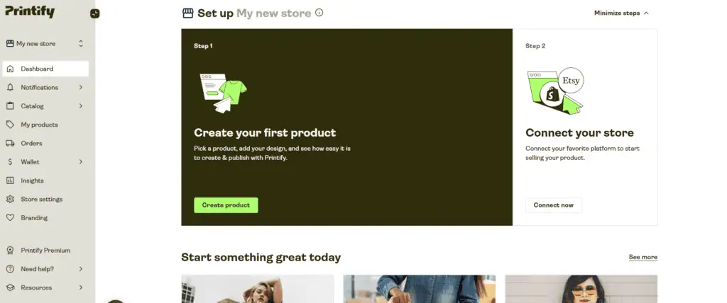 Printify account setting
