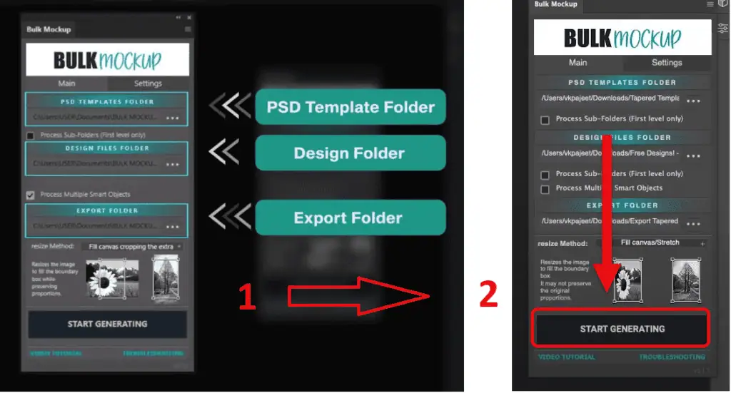 Connect folders with Bulk Mockup UI and start generating