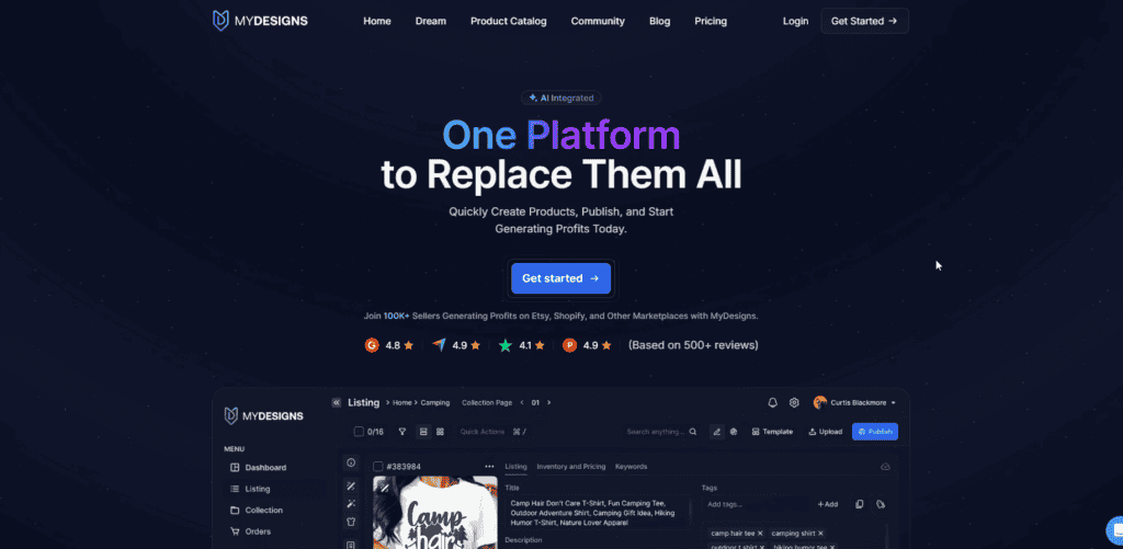 MyDesigns Homepage