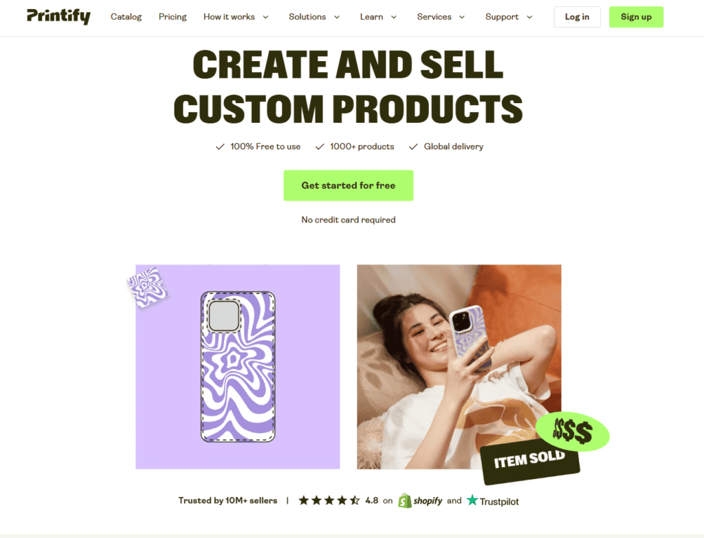 Printify homepage