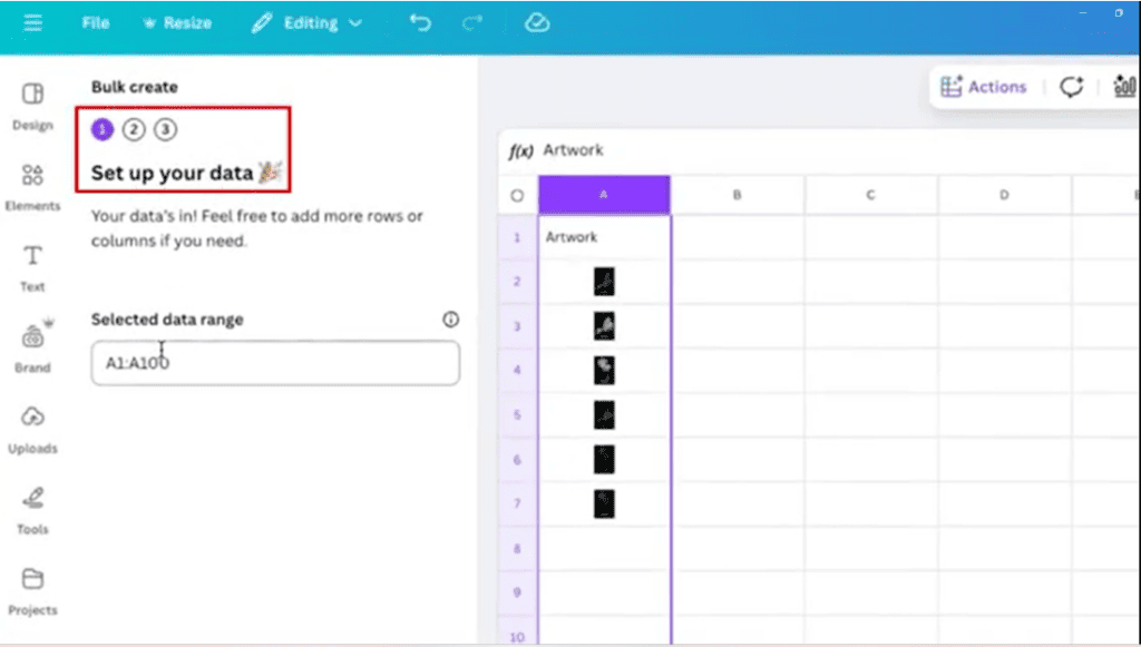 Repeat until each row has one artwork.
