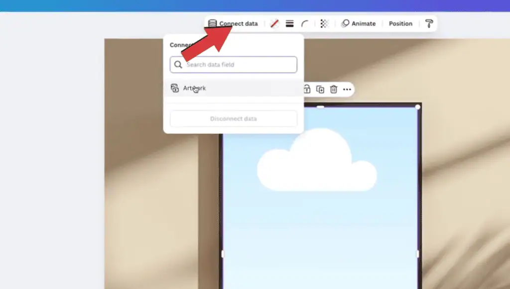 Click Connect data from the top menu.