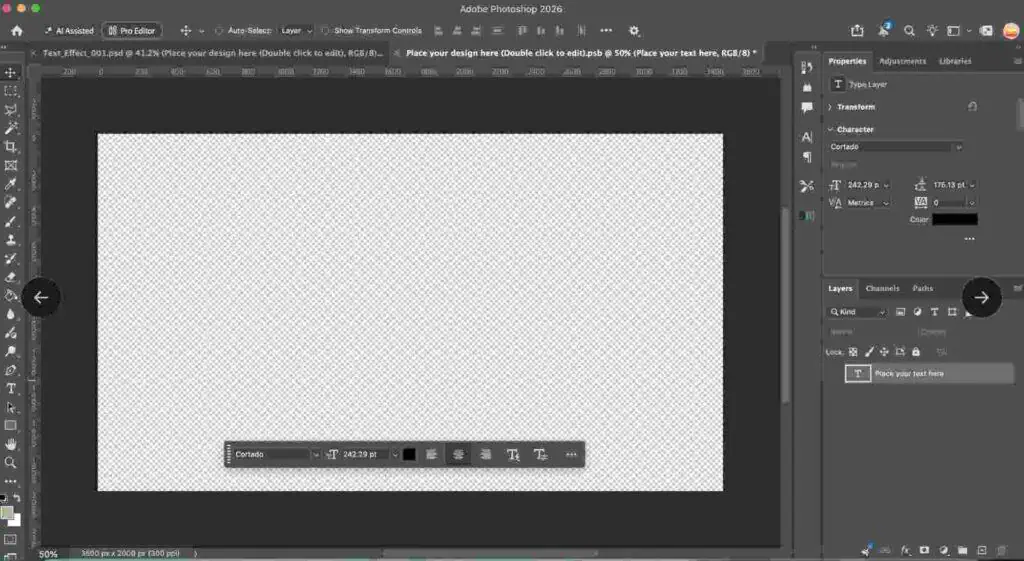 Click on eye icon and hide the placeholder design