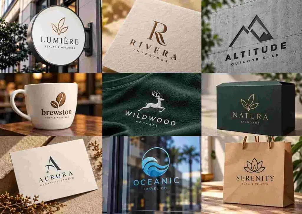 Different types of logo mockup