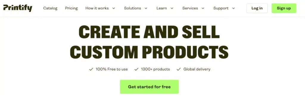 Printify homepage