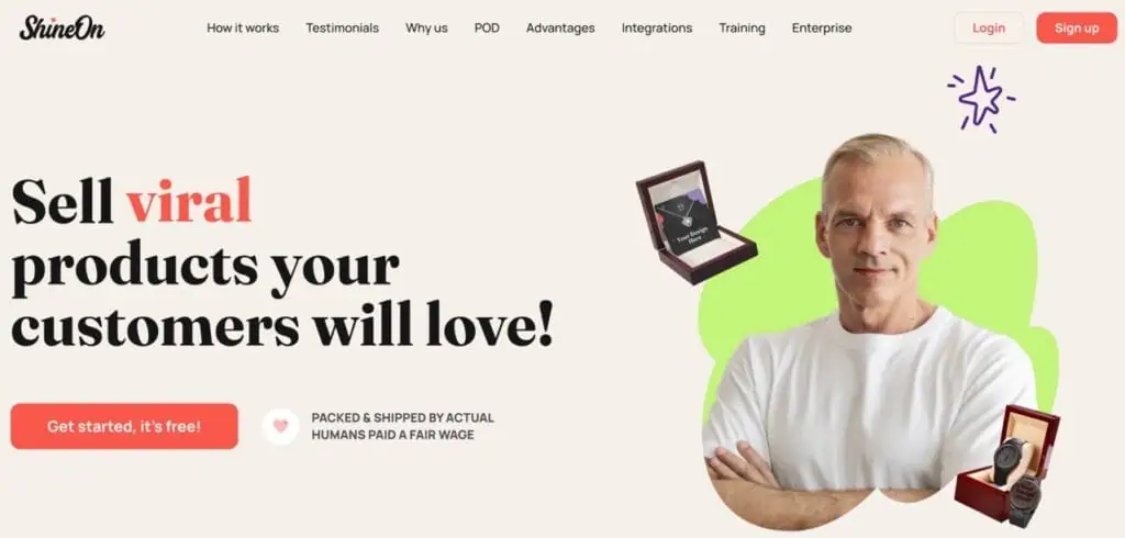 ShineOn homepage