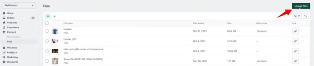 Upload files