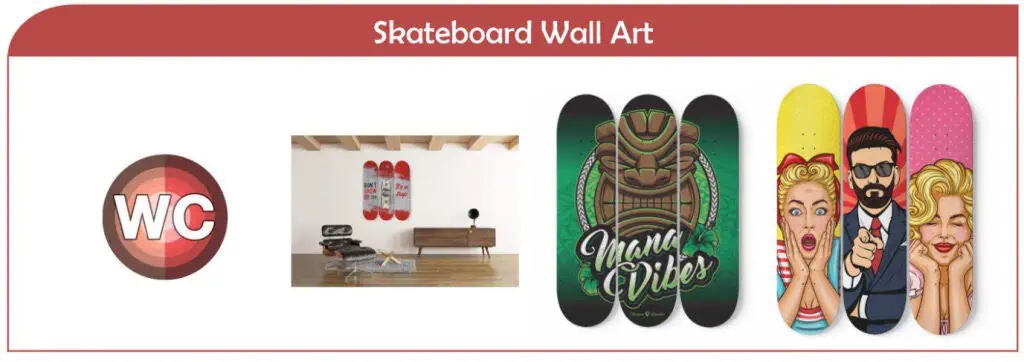Print on demand skateboard wall art