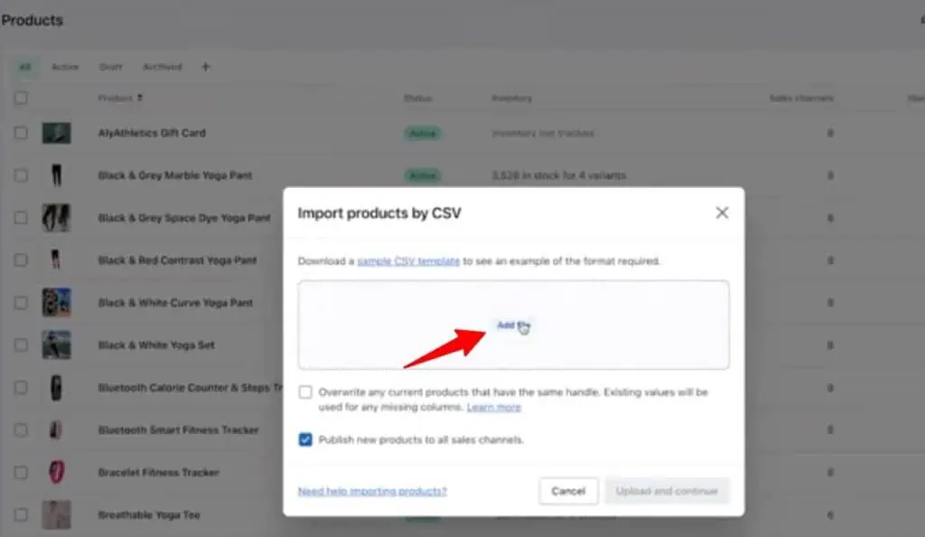 Add your CSV file