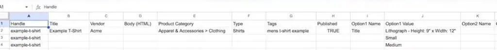 CSV file